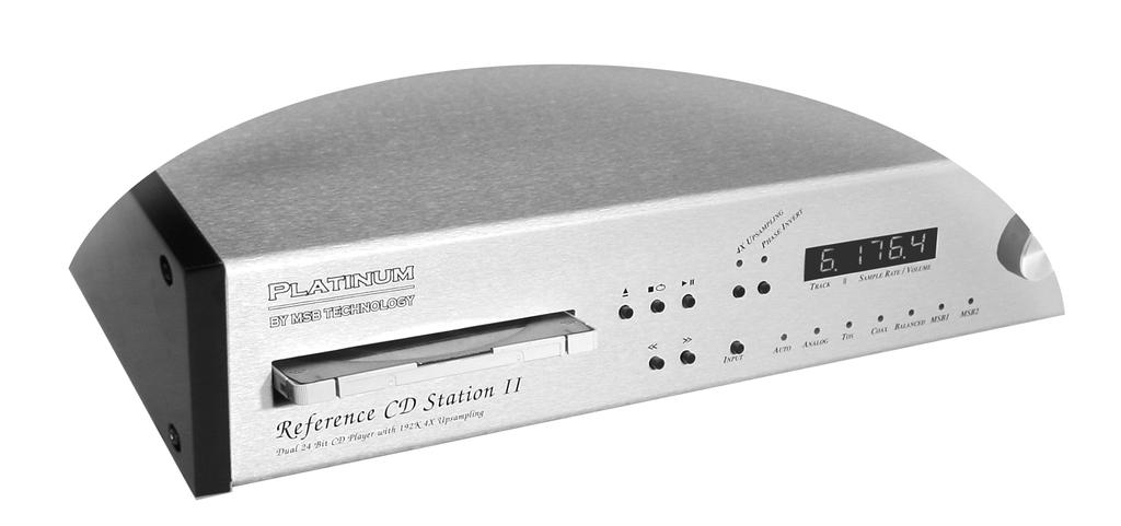 Reference CD II Station Users Manual Rev 1 (1/03) INPUTS: SIGN MAGNITUDE LADDER DAC SPECIFICATIONS RCA OUTPUTS: OUTPUT IMPEDANCE: BALANCED OUTPUT: COAXIAL, TOSLINK, BALANCED AES/EBU, 1 MSB NETWORK