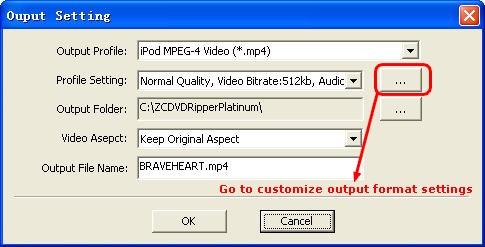 Output format settings Output format settings Dialog Overview: 1) :Select the output format for the