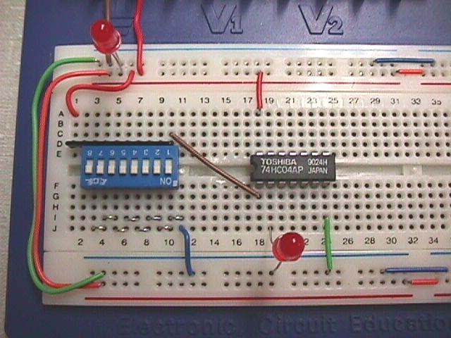 ECE 70 - Experiment Step (): Inverter and LED Test You are now ready to demonstrate the functionality of some common logic functions.