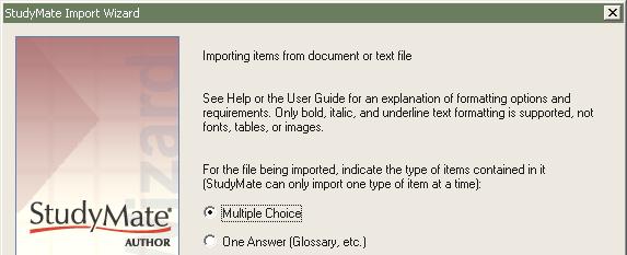 Importing Questions from Document or Text File.