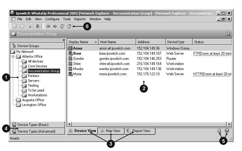 Using the WhatsUp Professional Console The WhatsUp Professional Console is your primary interface to the configuration and management of the application and the database that drives it.