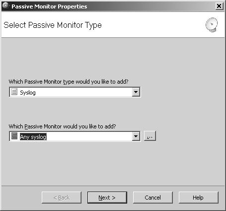 Passive Monitors CHAPTER 8 Configuring Passive Monitors Add/Edit a Passive Monitor Manually 1 From the main menu, select Configure > Passive Monitor Library to view the Passive Monitor Library.