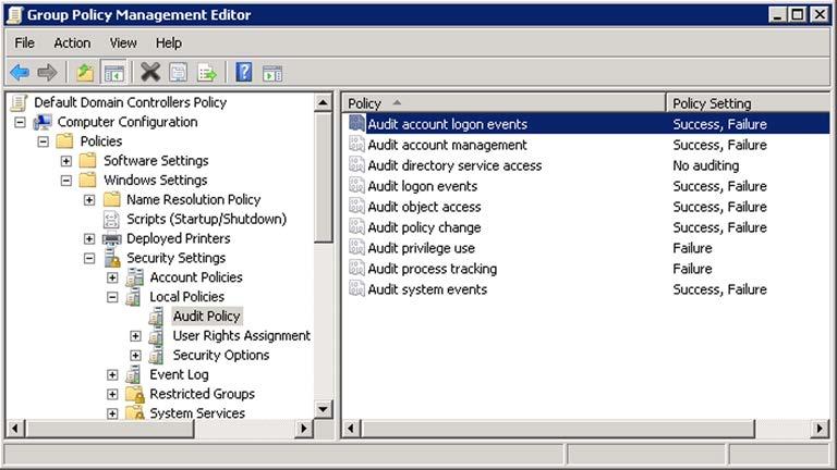 Auditing Successful Login Events 1. On the Domain Controller, select Start Administrative tools Group Policy Management. 2.