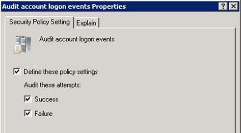 Right-click Default Domain Controllers Policy in the left panel and select Edit. 6 5 5. Browse to Computer Configuration Policies Windows Settings Security Settings Local Policies Audit Policy. 6. Right-click Audit account logon events and select Properties.