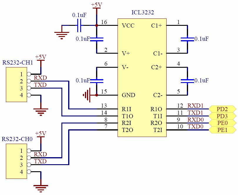 Picture displays circuit for connecting with RS232.