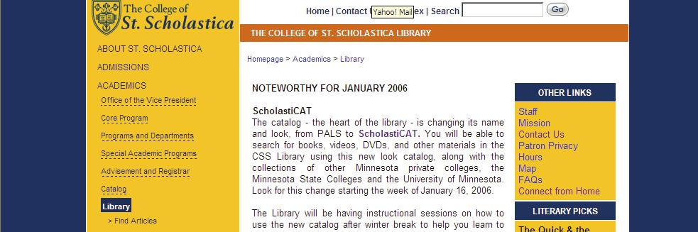 CINAHL Finding the Article: 1. Go to the Library Homepage, which can be found at http://www.css.edu/library.xml 2. Click on the Find Articles link. 3.