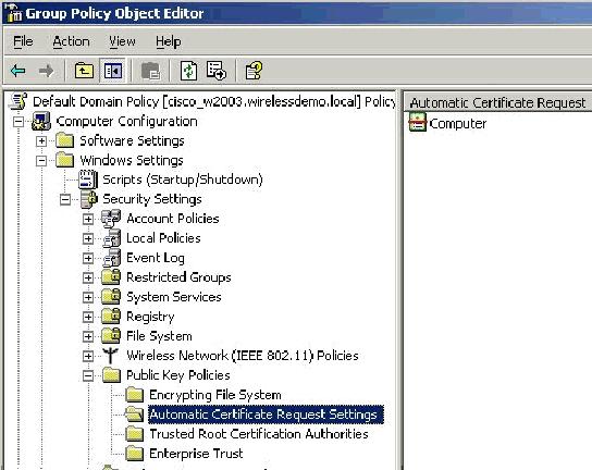 The Computer certificate type now appears in the details pane of the Group
