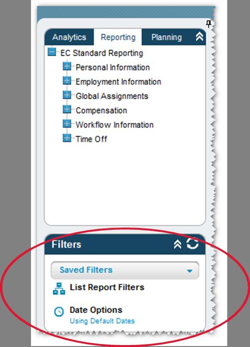 Related Information Using List Report Filters [page 30] Using Date Options [page 33]