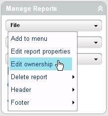 Reports can only be edited by the owner, unless another user has the Report Designer