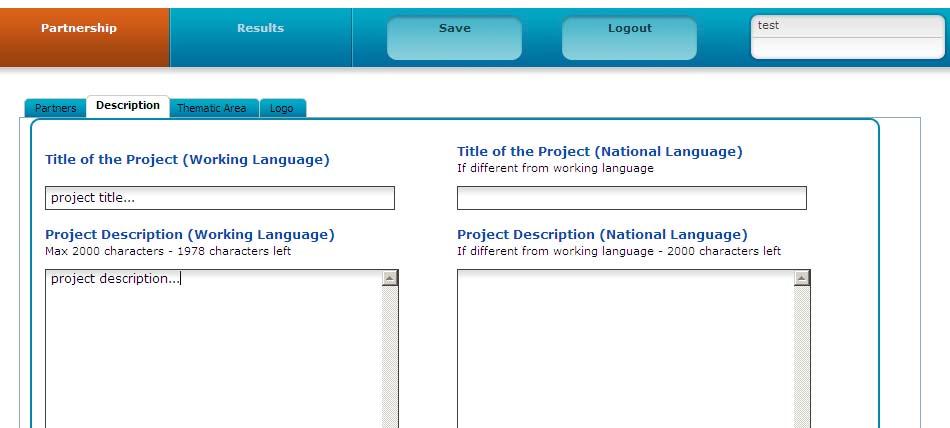 Description section - Mandatory In this section, you can briefly describe your project.