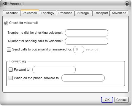 Bria 3 for Windows User Guide Retail Deployments SIP Account Properties Voicemail These settings let you set up to interact with your VoIP service provider s voicemail service.