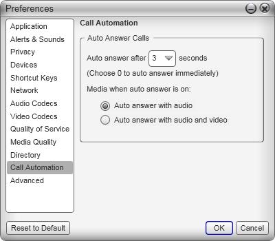 CounterPath Corporation Preferences Call Automation These settings let you configure how you want auto