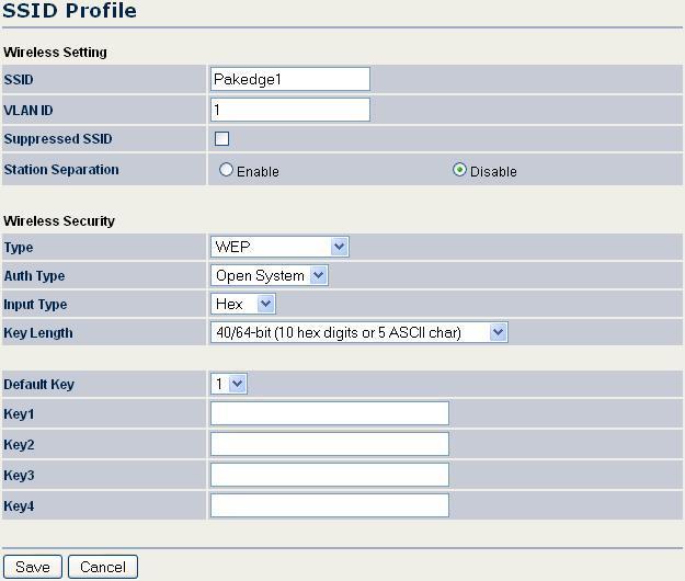 Auth Type: In the drop-down list, choose an authentication method. The options are Open System or Shared Key.