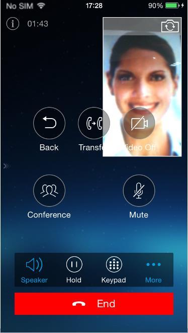 Figure 11 Video Call Interface Call Hold/Resume During the