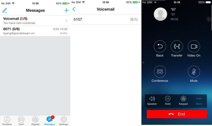 Tap on "Voicemail" to access the voicemail screen. 3.