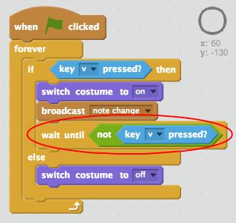 Here are the code blocks you ll need: This is what your code should look like: Scrolling notes Scroll notes down the stage so that the player knows which keys to press.