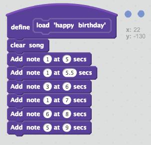 allows you to specify a note to be played along with a time.