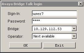 6.6. Bridge Talk The following steps utilize the Avaya Bridge Talk application to provision a sample conference on the Meeting Exchange.