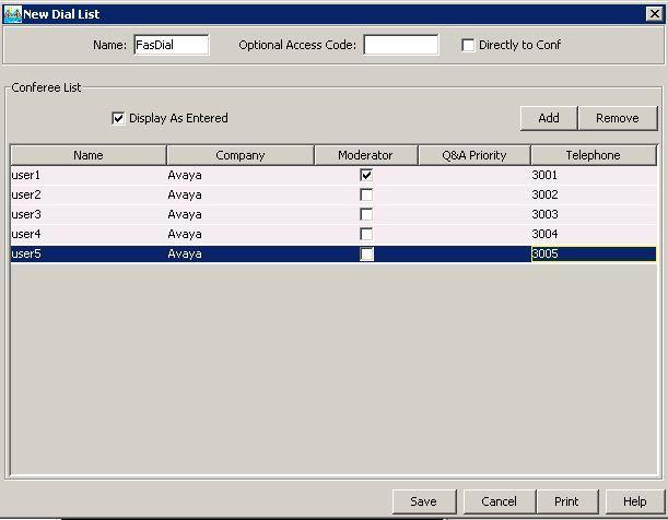 6.6.2. Creating a Dial Out list Provision a dial list that is utilized for Dial-Out (e.g., Blast dial and Fast dial) from Meeting Exchange.