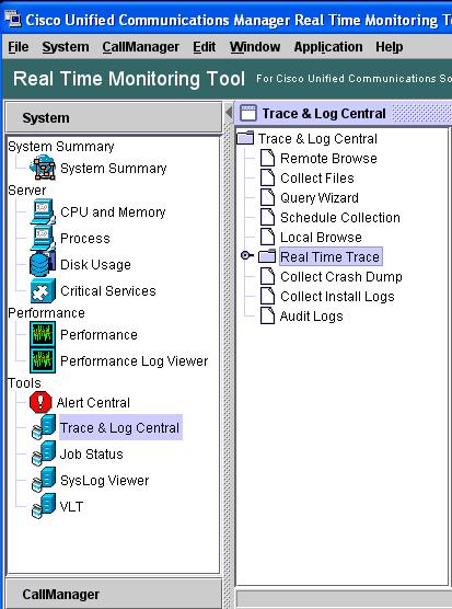 Step 2: Use the Real Time Monitoring Tool (RTMT) to monitor events on CUCM system.