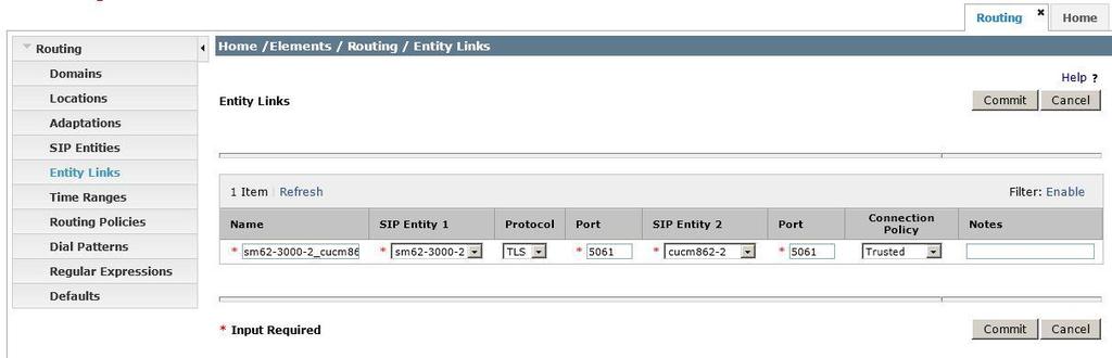 5.4. Define Entity Links A SIP trunk between Session Manager and each telephony system is described by an Entity Link.