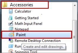 Opening Microsoft Paint (In Windows Accessories) On your Windows desktop, click on Start. Select All Programs.