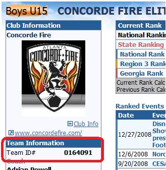 19 7) You can also find out information on the other team via the rankings page.