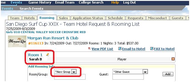 13) If you want to add additional people to Room 1, click on the New Group