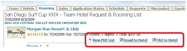 Fax the rooming list directly to the hotel Permission to Travel 1) In your team account click on Events 2) Click on the
