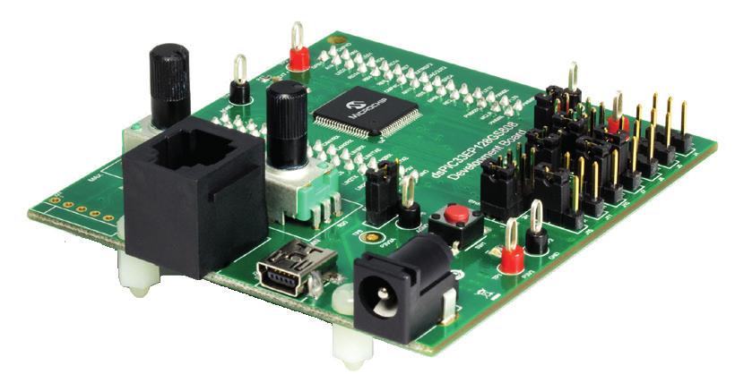 Starter Kits dspic33ep128gs808 Development Board (DM330026) The dspic33ep128gs808 Development Board consists of an 80-pin microcontroller for operating on a standalone basis or interfacing with