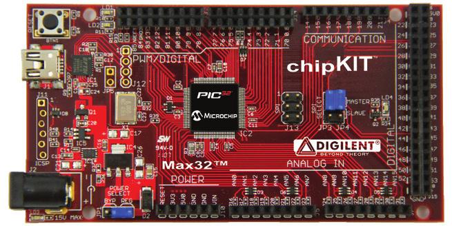 Development Tools for Professional Makers chipkit Max32 Development Board (TDGL003) chipkit Max32 Development Board by Digilent is an easy-to-use platform for developing advanced applications.