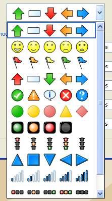 Using Data Graphic Icons You can use a wide variety of icons that can communicate various attributes of a data graphic s status.