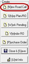 Select all component codes in the grid Deselect all of the component codes (clear the grid of selections) Create a Shop Plan/RO Create a Work Pending Create a New Road Call If auto generate Road Call