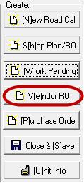 Create Vendor Repair Order Click on Vendor RO to create a vendor repair order. The Repair Shop, Order Number, Unit ID, and Vendor ID fields are required.