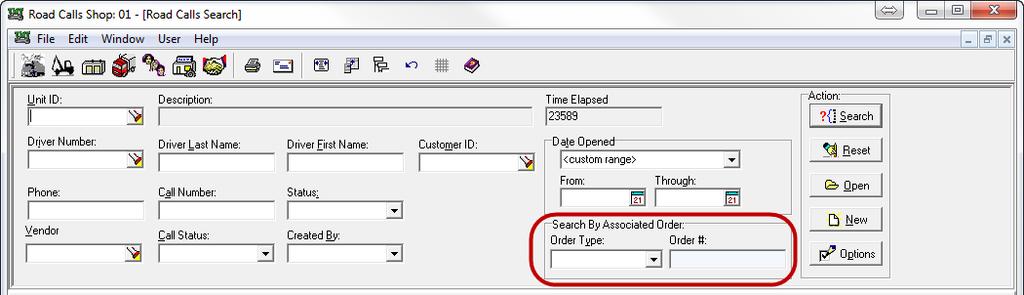 Print a query Export road call data Set up print options for print functions Print a road call The Search by Associated Order section enables you