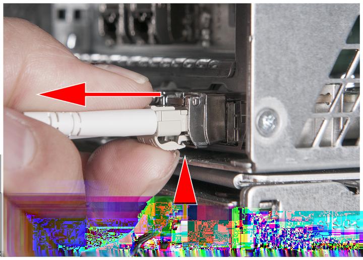 HSP 130 Replacing a 10Gb Ethernet SFP Optic Module in Veritas appliances To remove an Ethernet SFP optic transceiver module 1 Locate and identify the appliance that has the faulty SFP optic