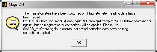 In order to turn off magnetometers, click Mags off.