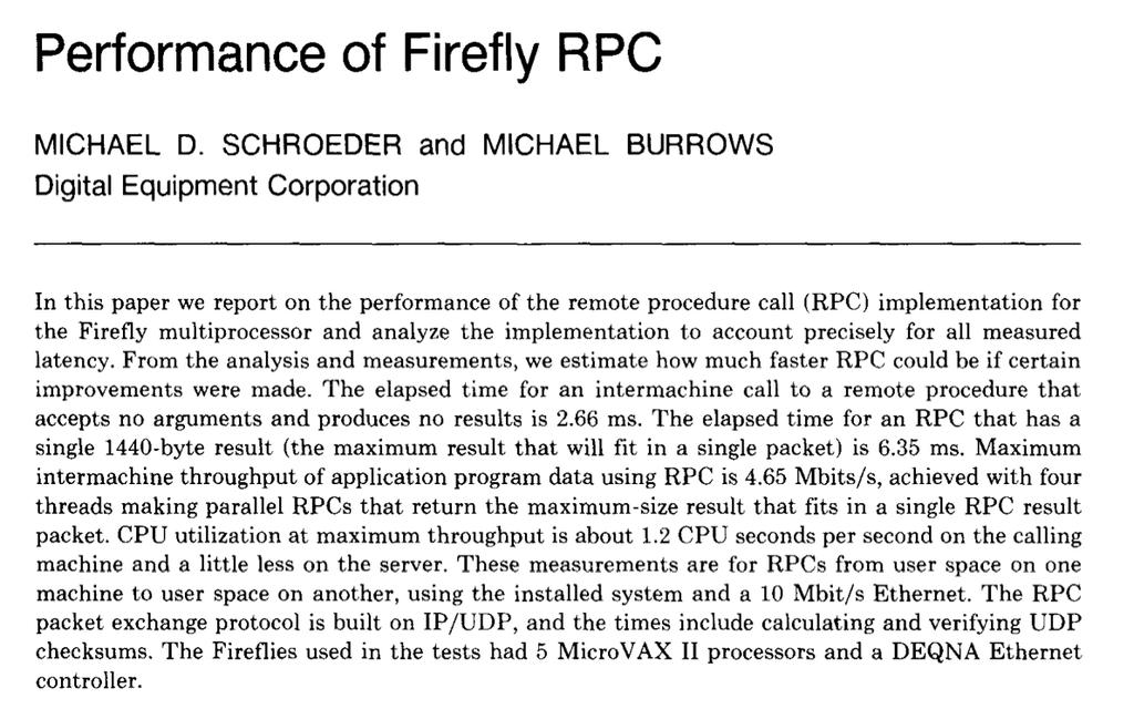 This classic paper is a good example of a microbenchmarking study.