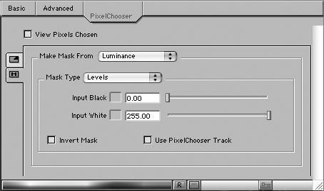 Avid FX Tutorials 4. In the Controls window, click the PixelChooser tab. 5. Within this tab are separate Region and Channel tabs. Click the Channel tab. Region tab Channel tab 6.
