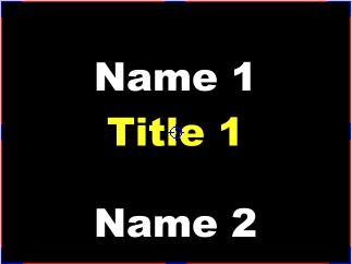 Repeat steps 6 through 9 to create another text track named Credit 3, containing the text Name 3 and Title 3. Apply the Name Style and Title Style to the text.