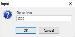 2. Enter the line number in the Input dialog box and click OK. 2.