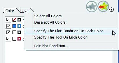 Registering Favorite You can register Favorite by setting the output conditions on the color and layer tabs displayed on the plot screen.