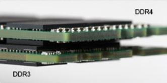 Thickness difference Curved edge DDR4 modules feature a curved edge to help with insertion and alleviate stress on the PCB during