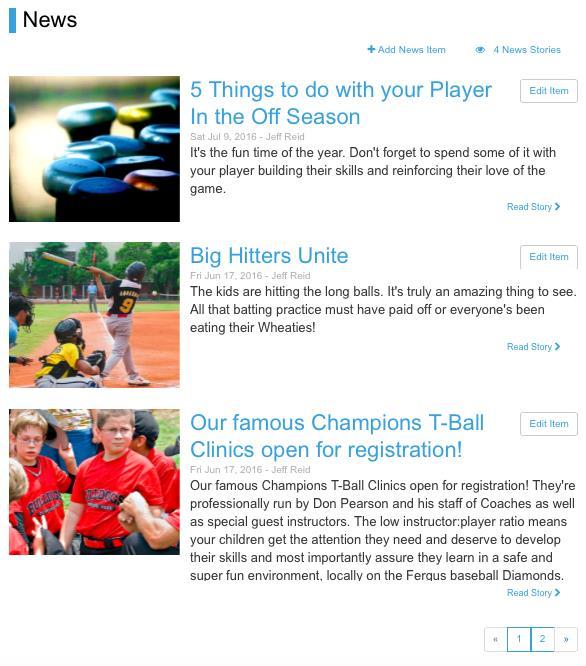 News - Wide The News Wide module will display any published League News Articles created in your League News Manager. NOTE: You can display your articles in a List (left) or Magazine (right) layout.