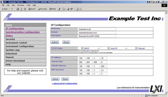 Figure 10 Sample LAN Configuration Page 3.