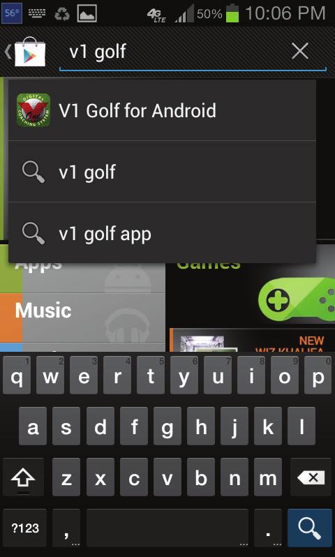 V1 App Open the Google Play Store.