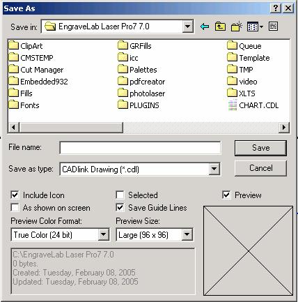 Saving the file From the File menu, choose the Save item. Since this workspace had not been previously saved, the Save As dialog will appear.