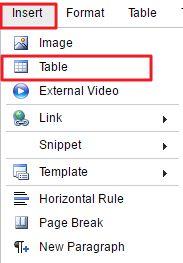 Inserting Tables Tables can be used to help align content.