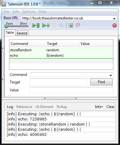 User Extensions and Add-ons 6. Create a step to echo the value in the random variable. What just happened?