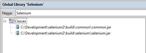 Creating Selenium Remote Control Tests 11. Click on File Project structure. 12. Click on Global libraries. 13. Click on the + to add a New Global library. 14. Click on Attach Classes and add selenium.